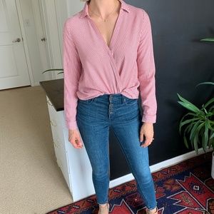 H&M Striped Wrap Top